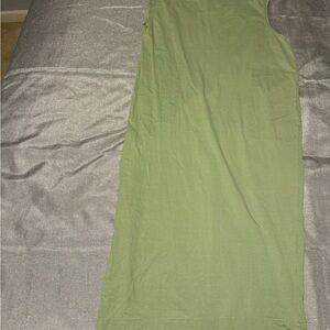Green Asymmetrical Maxi Pencil Dress for Casual Wear